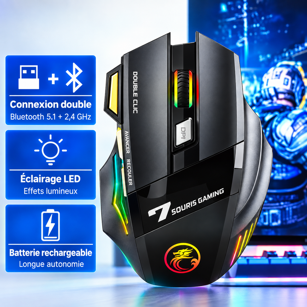 Souris Gaming Sans Fil