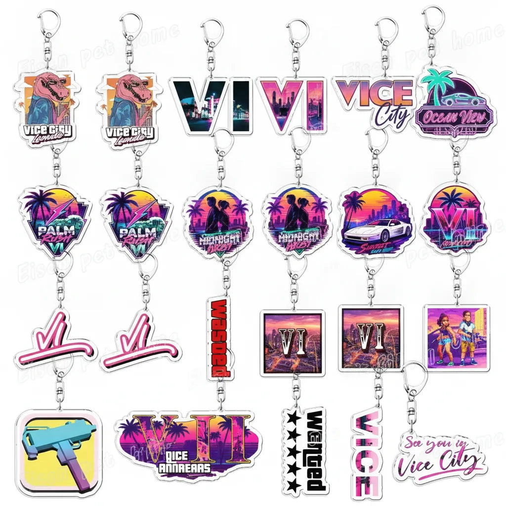 Porte-clés Rétro Gaming Vice City & San Andreas