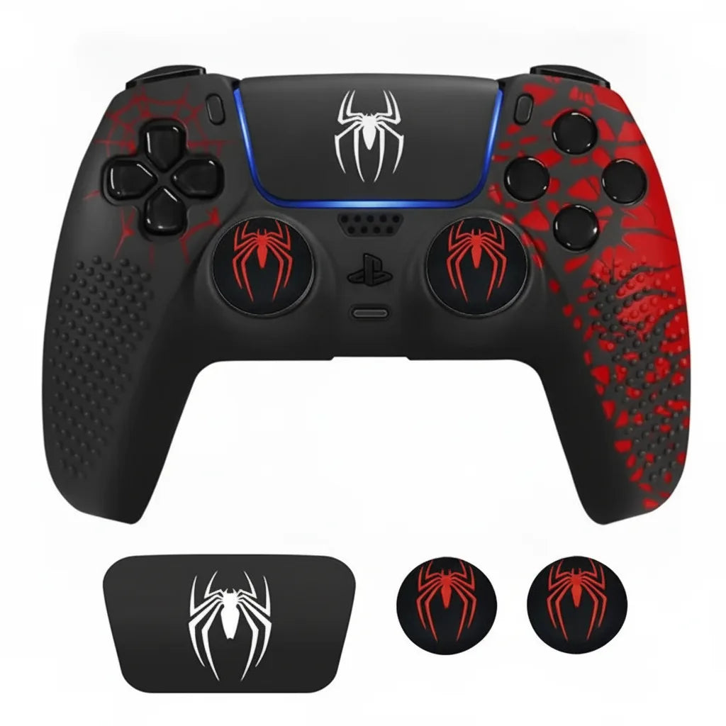 Housse Silicone Spider Theme pour Manette PS5 + Accessoires