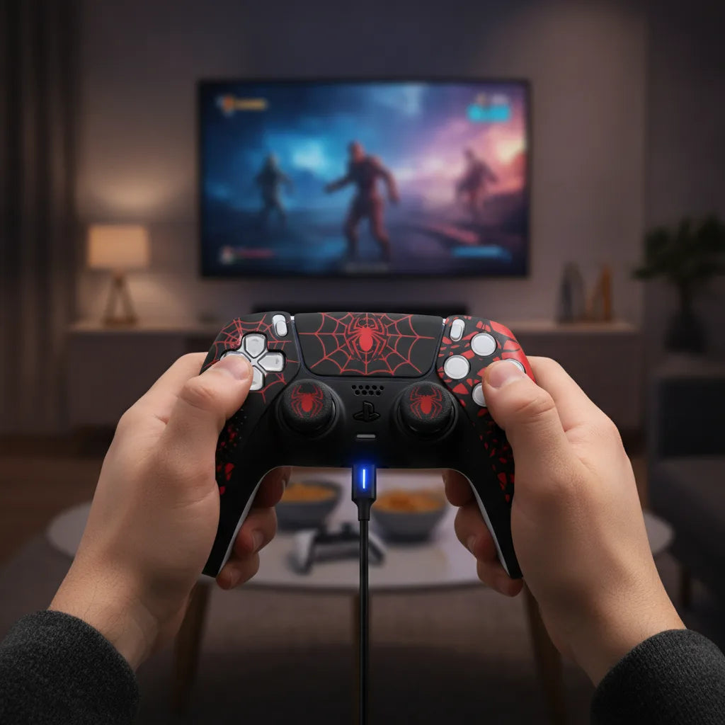 Housse Silicone Spider Theme pour Manette PS5 + Accessoires